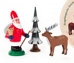 Santa - Deer - Tree<br>Shaved Wood Box Miniatures